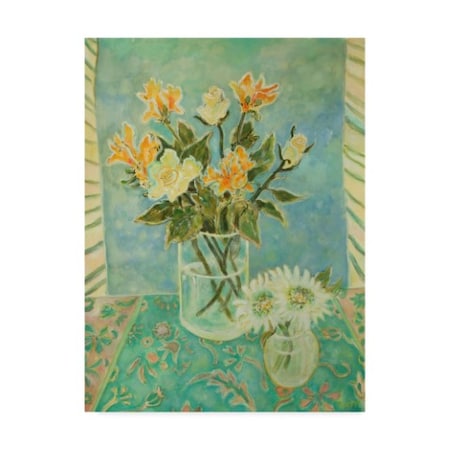 Lorraine Platt 'Freeshias And Roses In St Tropez' Canvas Art,14x19